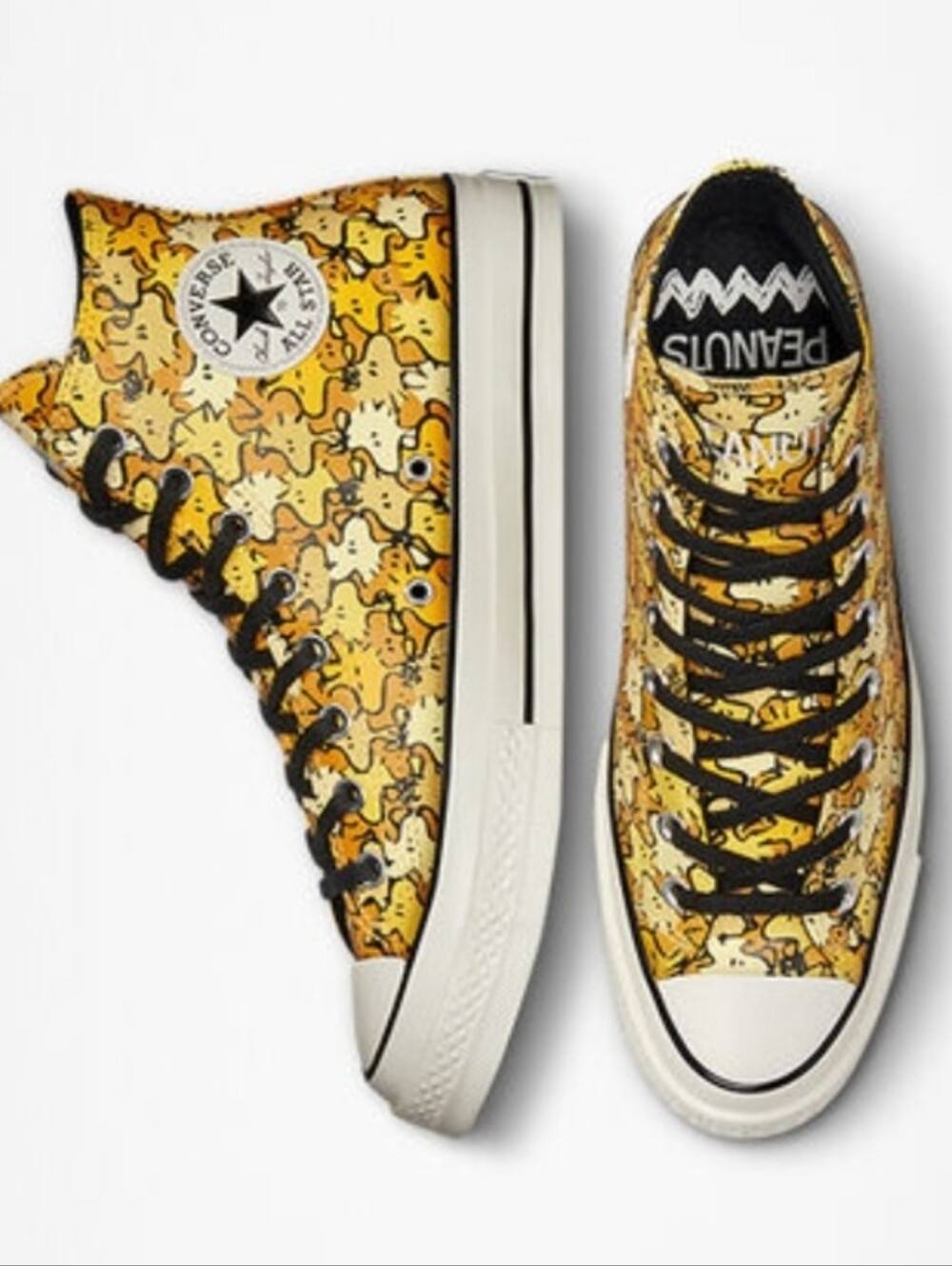 Women's Converse Featuring Woodstock High-Top Sneakers - Peanuts Print,7.5 Euc